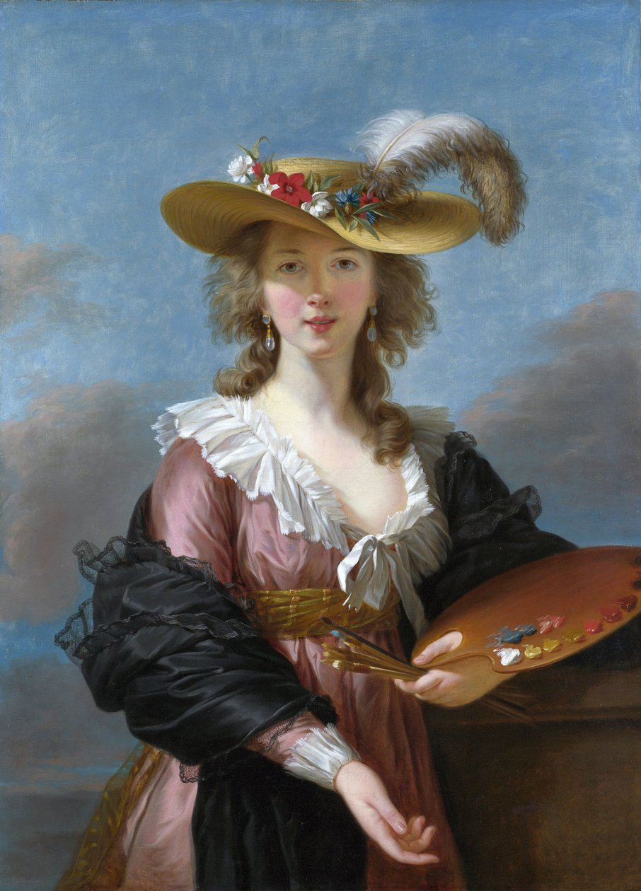 Autoportret w słomkowym kapeluszu autorstwa Elisabeth Louise Vigee Lebrun