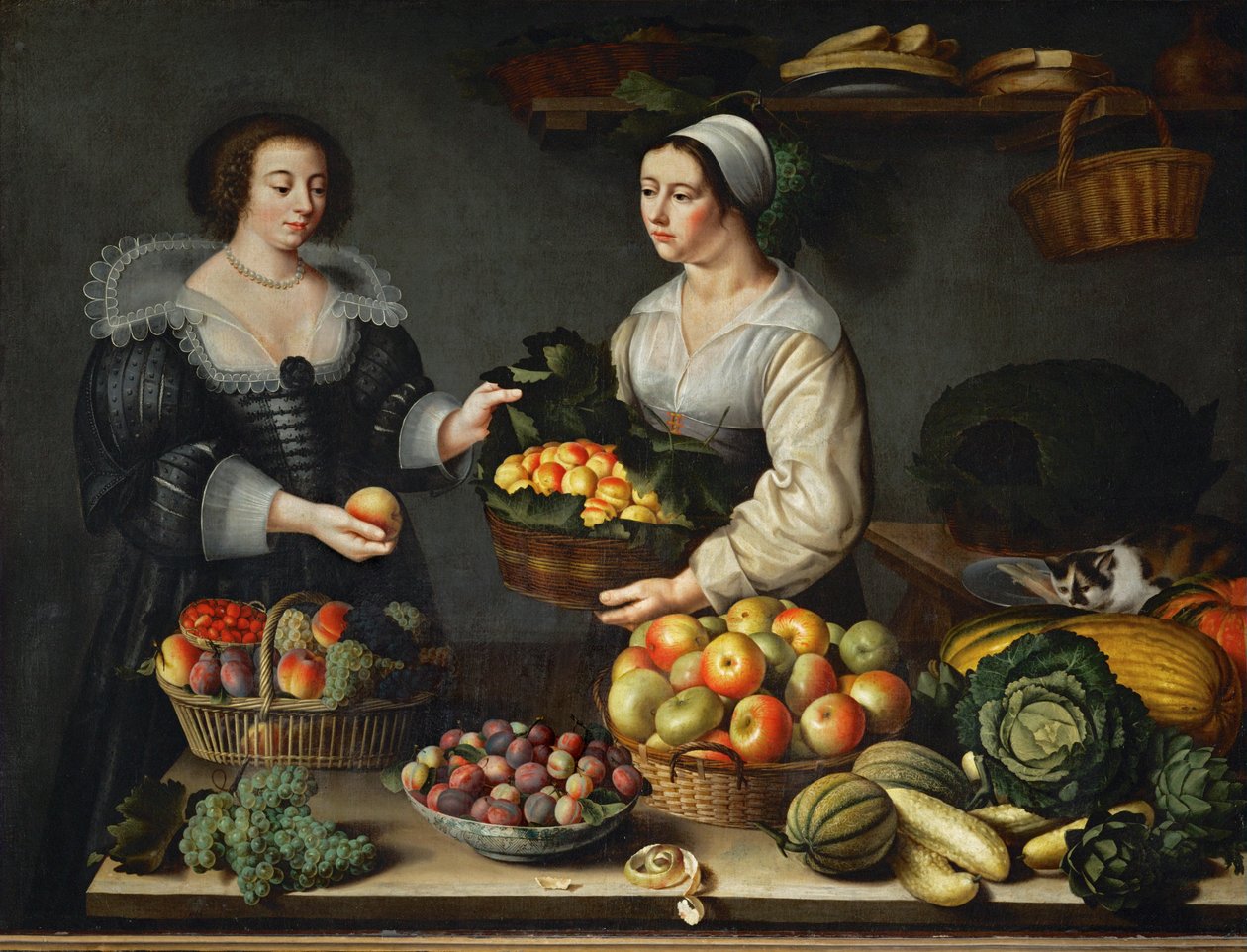La marchande de fruits et legumes - Zielony sklep ... autorstwa Louise (circle of) Moillon
