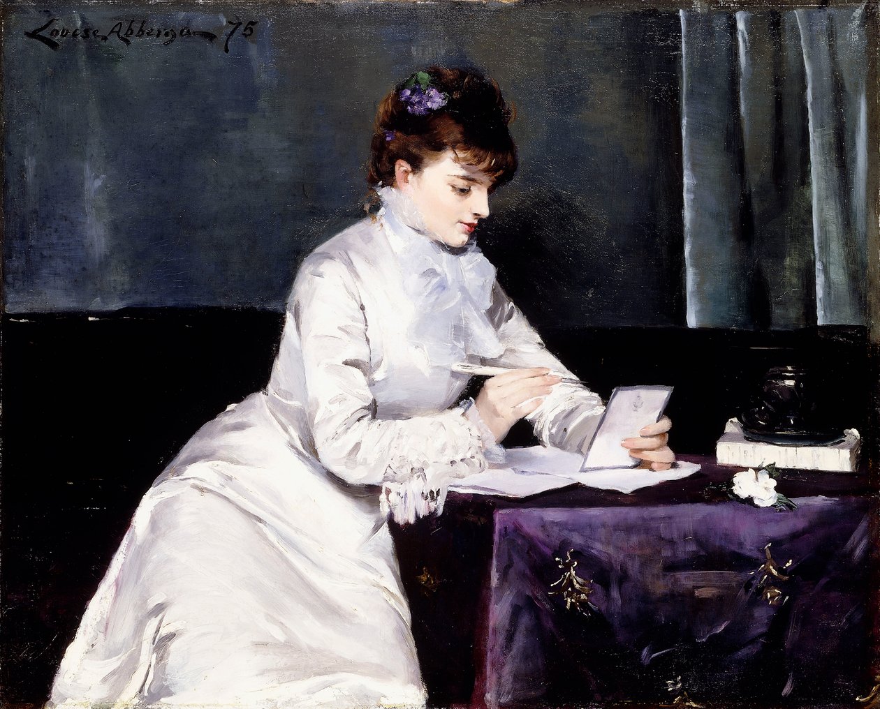 Portret Madame Lucien Guitry, 1876 autorstwa Louise Abbéma