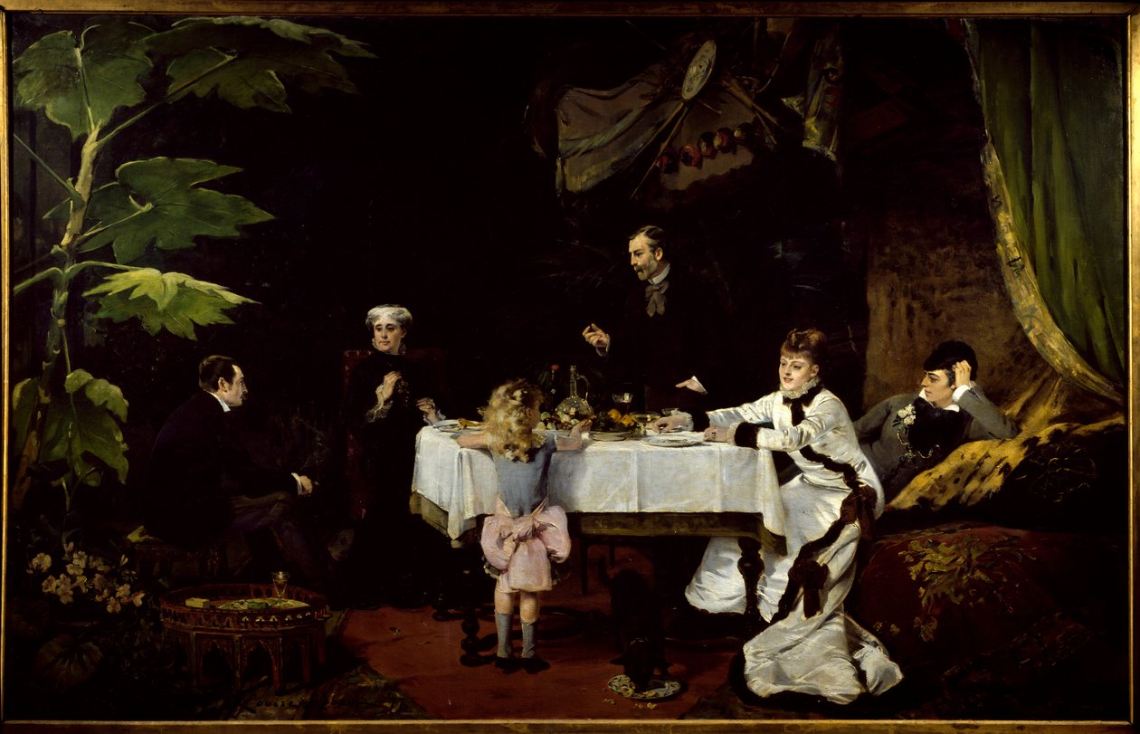 Śniadanie w szklarni Obraz Louise Abbema (1858-1927) 1877 Nd. 1,94x3,08 m Pau, Muzeum Sztuk Pięknych. autorstwa Louise Abbéma