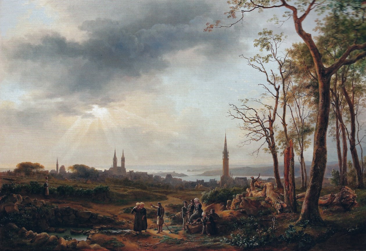 Widok na miasto Saint-Pol-de-Léon autorstwa Louise Josephine Sarazin de Belmont