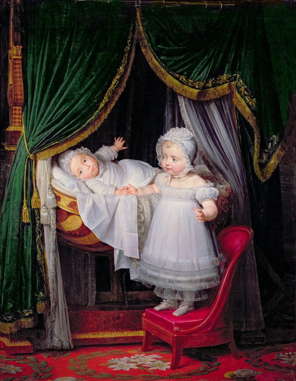 Henri-Charles-Ferdinand of Artois (1820-83) książę Bordeaux i jego siostra Louise-Marie-Therese of Artois (1819-64) w Tuileries autorstwa Louise Marie Jeanne Hersent