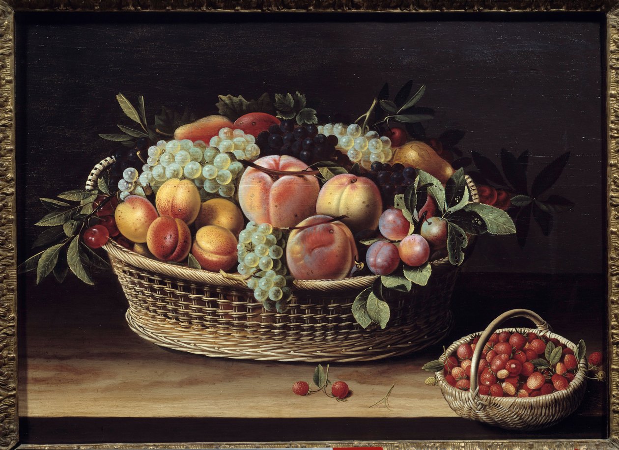Kosz z owocami i kosze z truskawkami Obraz Louise Moillon (1610-1696) 1635 Tuluza, Musee des Augustins autorstwa Louise Moillon