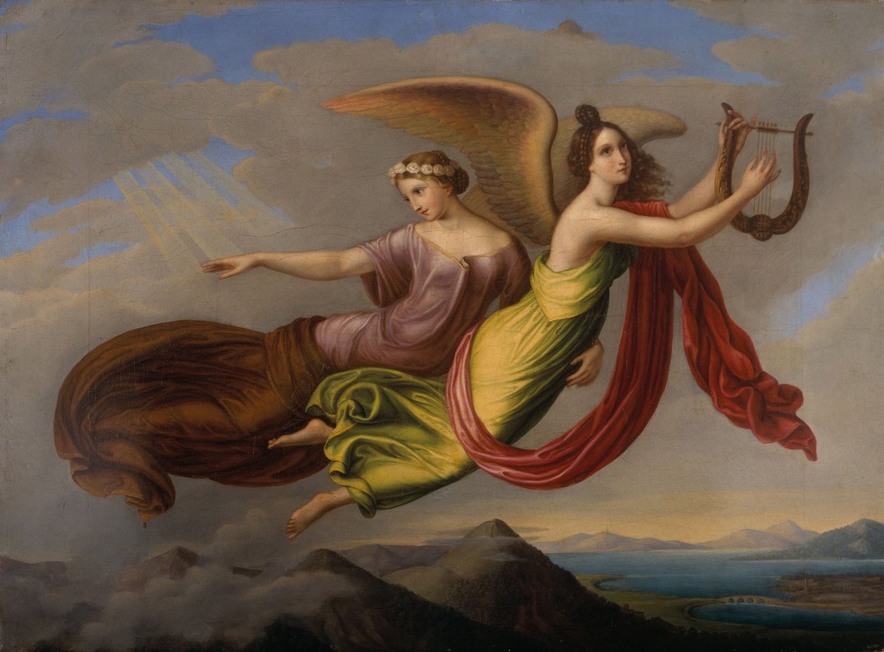 Pamięć i wyobraźnia, ok. 1830 (olej na płótnie) autorstwa Louise Seidler