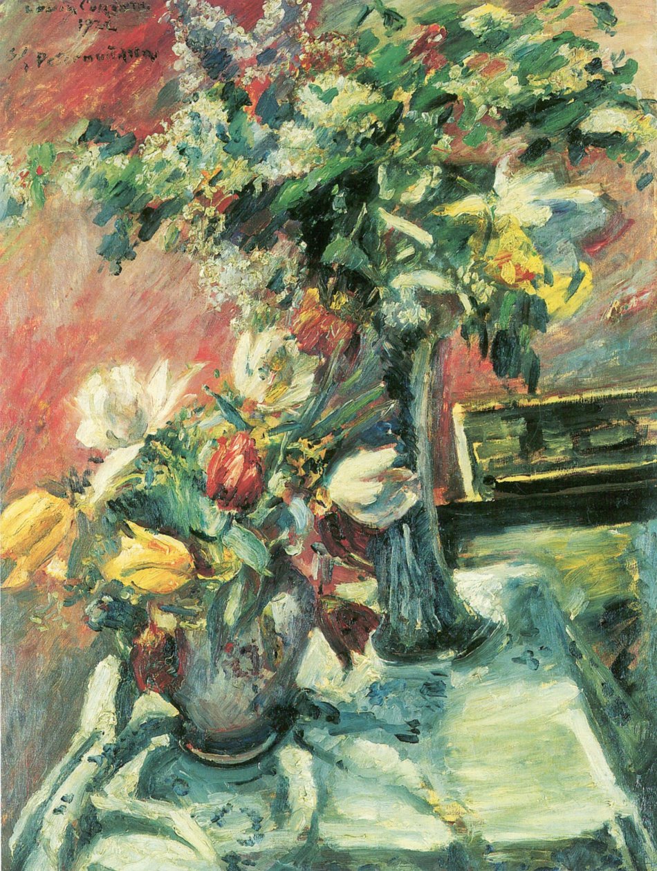 Bzy i tulipany autorstwa Lovis Corinth