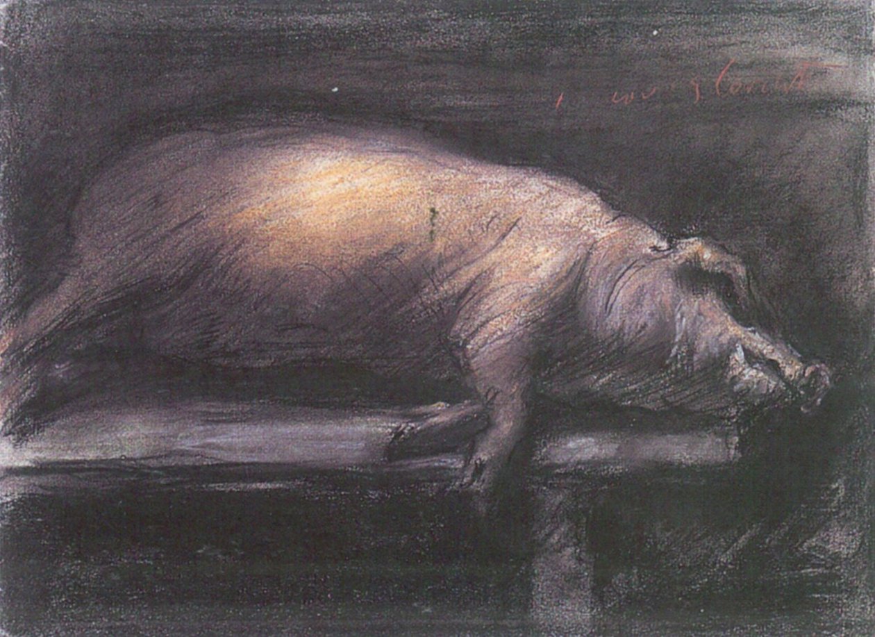 Ubita świnia autorstwa Lovis Corinth
