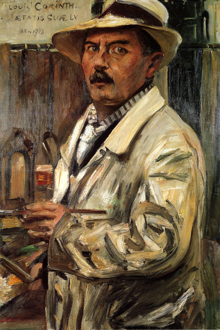 Autoportret w słomkowym kapeluszu autorstwa Lovis Corinth