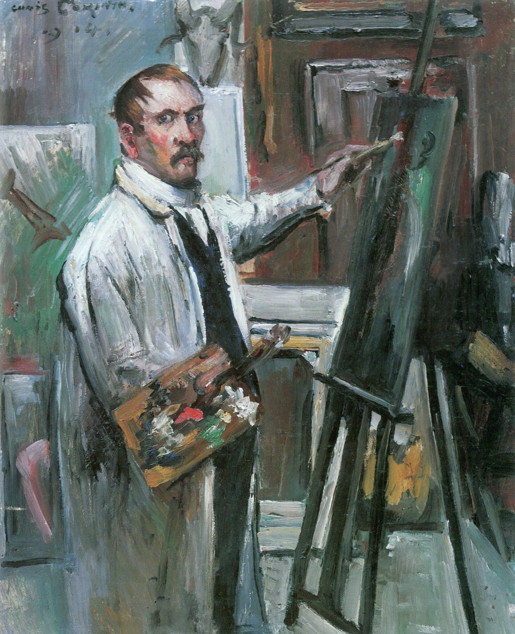 Autoportret w studio autorstwa Lovis Corinth