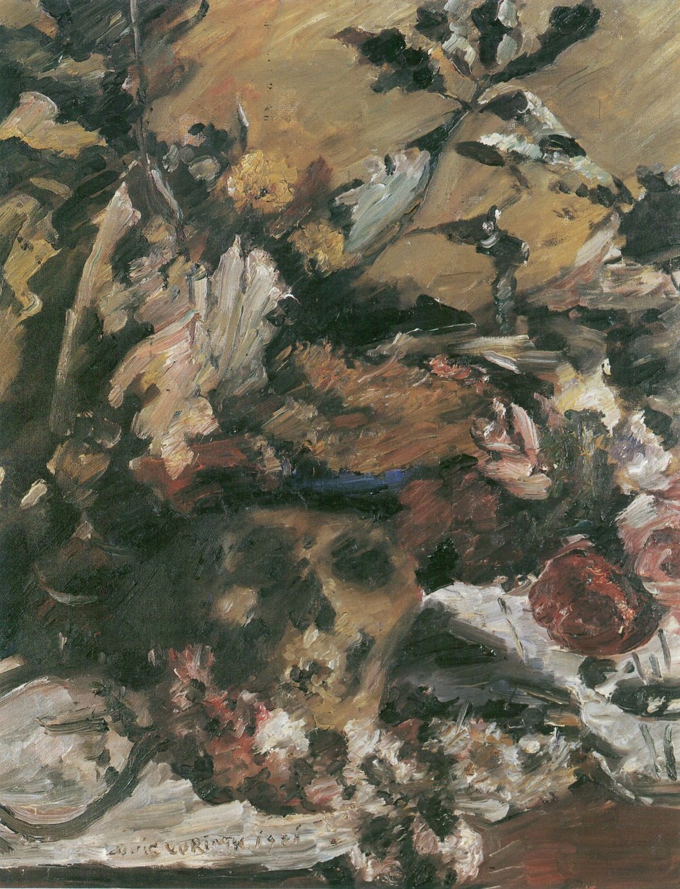 Czaszka z liśćmi dębu autorstwa Lovis Corinth