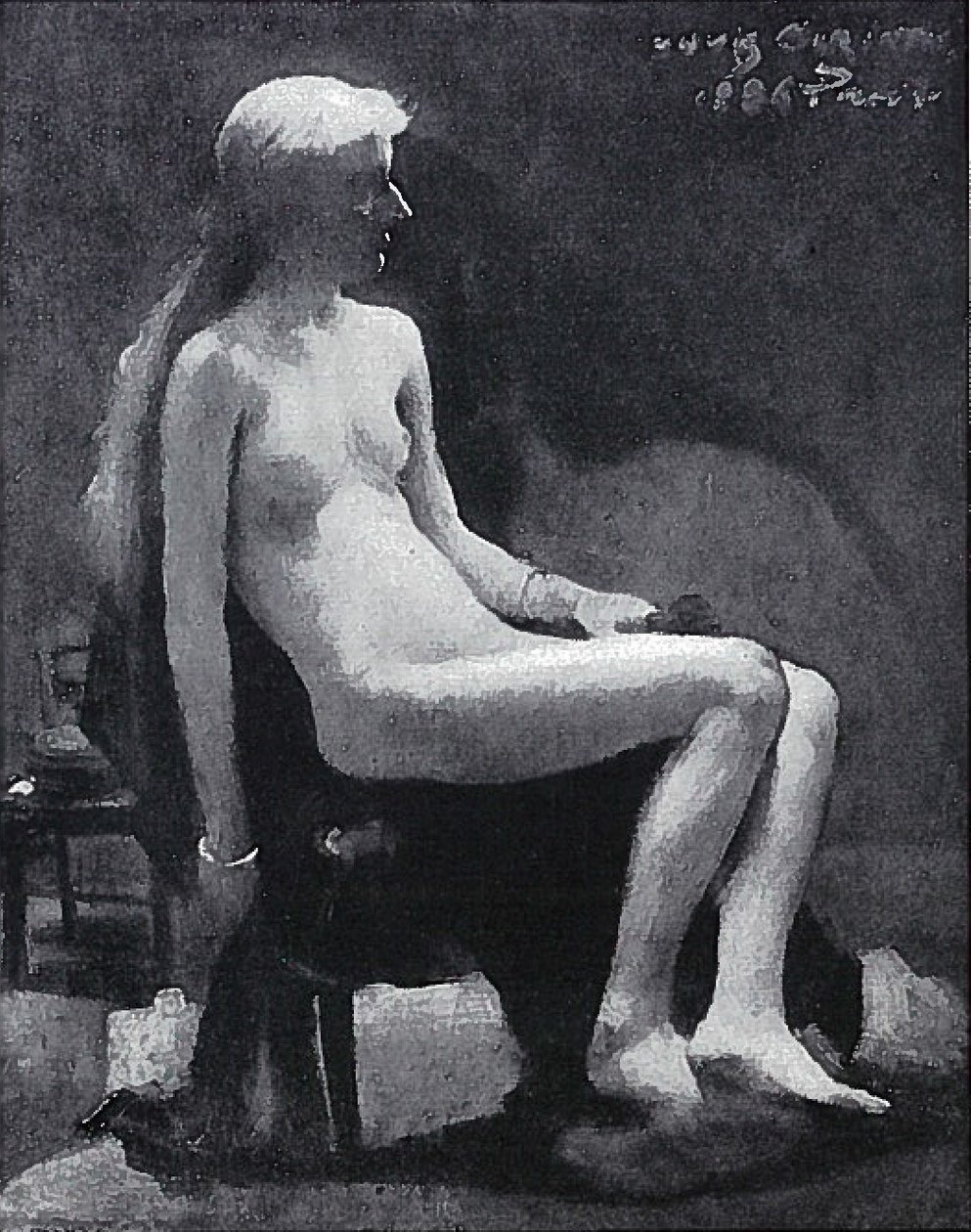 Kobieta siedząca nago autorstwa Lovis Corinth