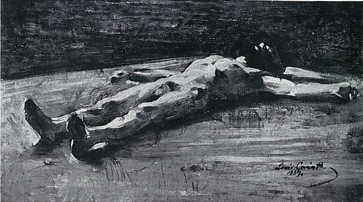 Zwłoki Chrystusa, prace przygotowawcze do Piety BC 61n autorstwa Lovis Corinth