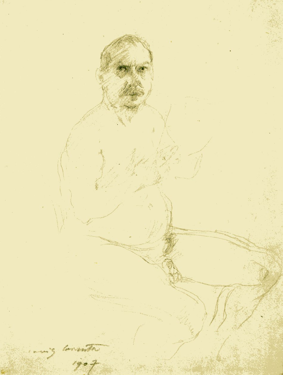 Autoportret jako siedzący akt autorstwa Lovis Corinth