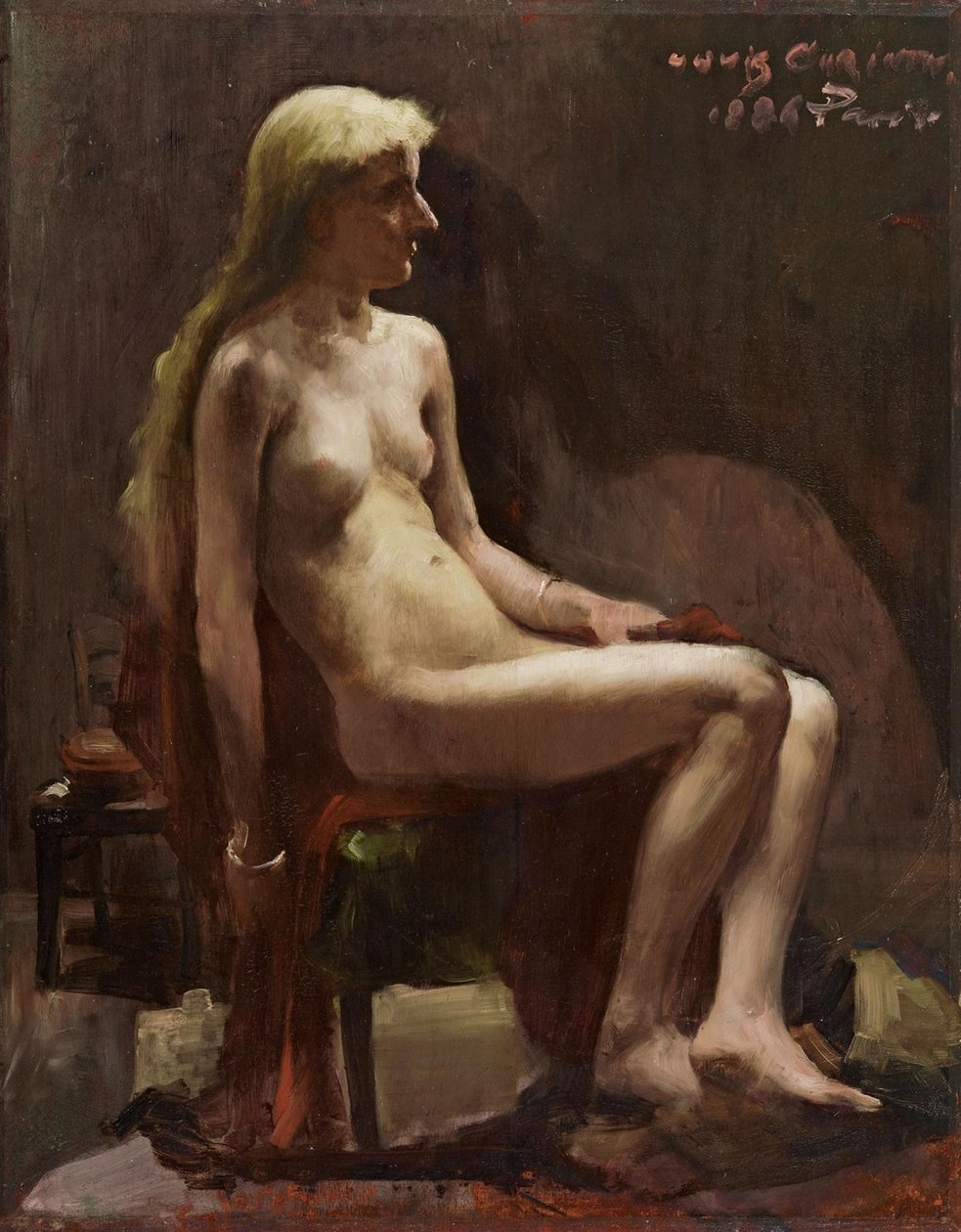 Siedząca kobieta nago autorstwa Lovis Corinth