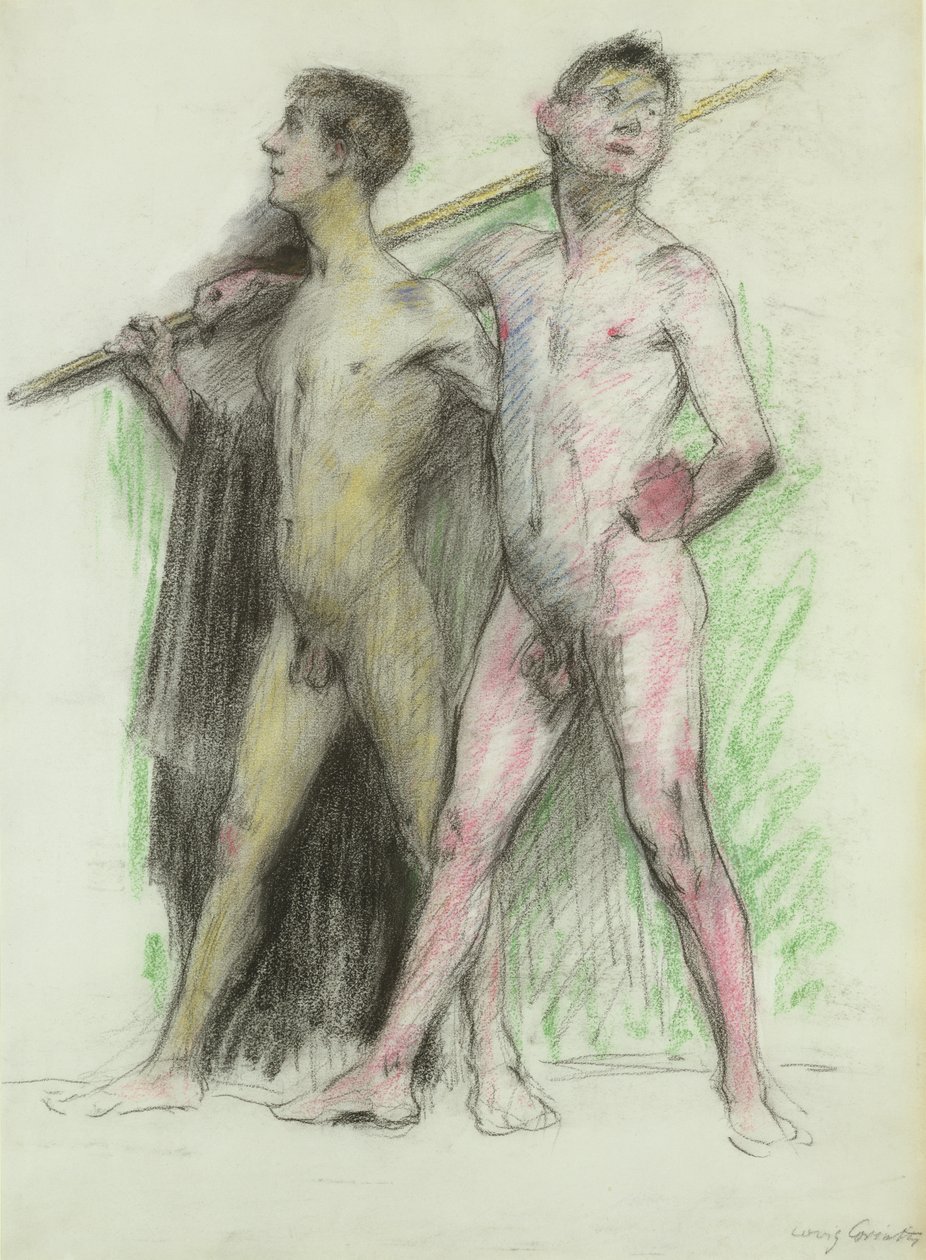 Studium dwóch postaci męskich (pastel na papierze) autorstwa Lovis Corinth