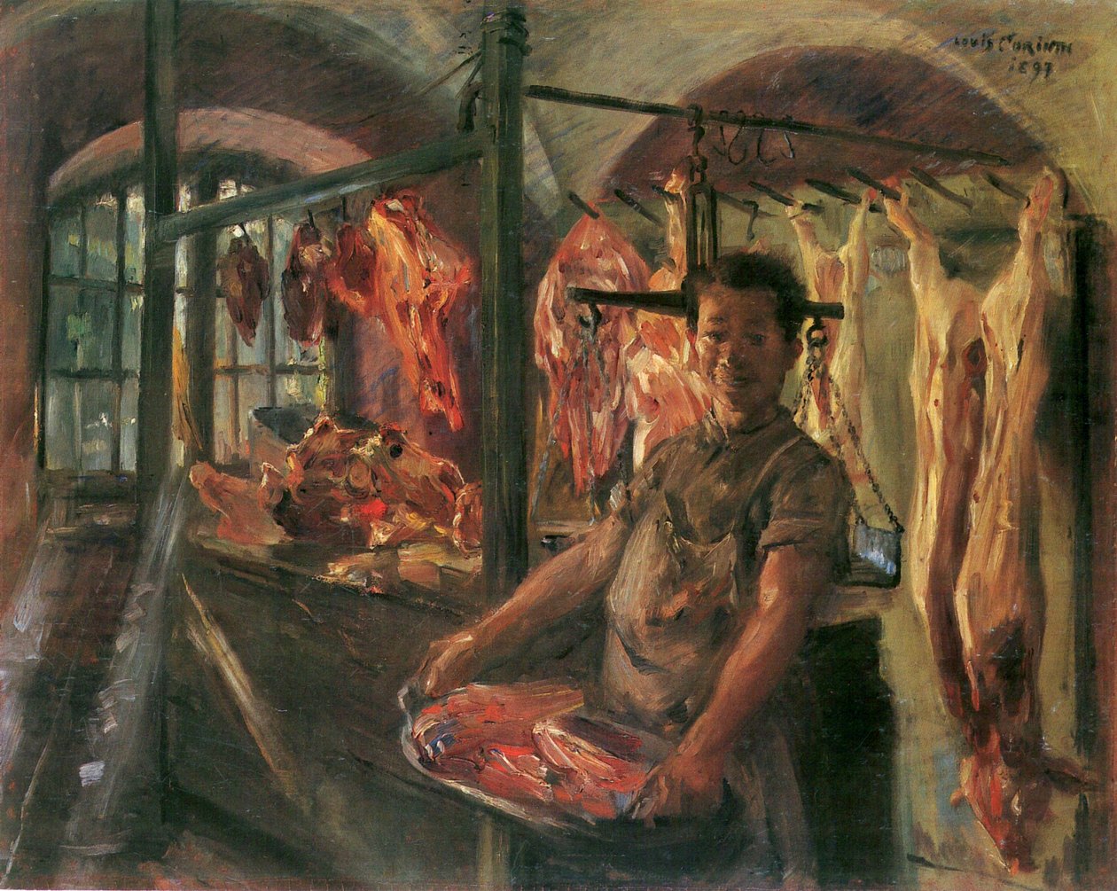 Sklep mięsny w Schäftlarn autorstwa Lovis (1858 1925) Corinth