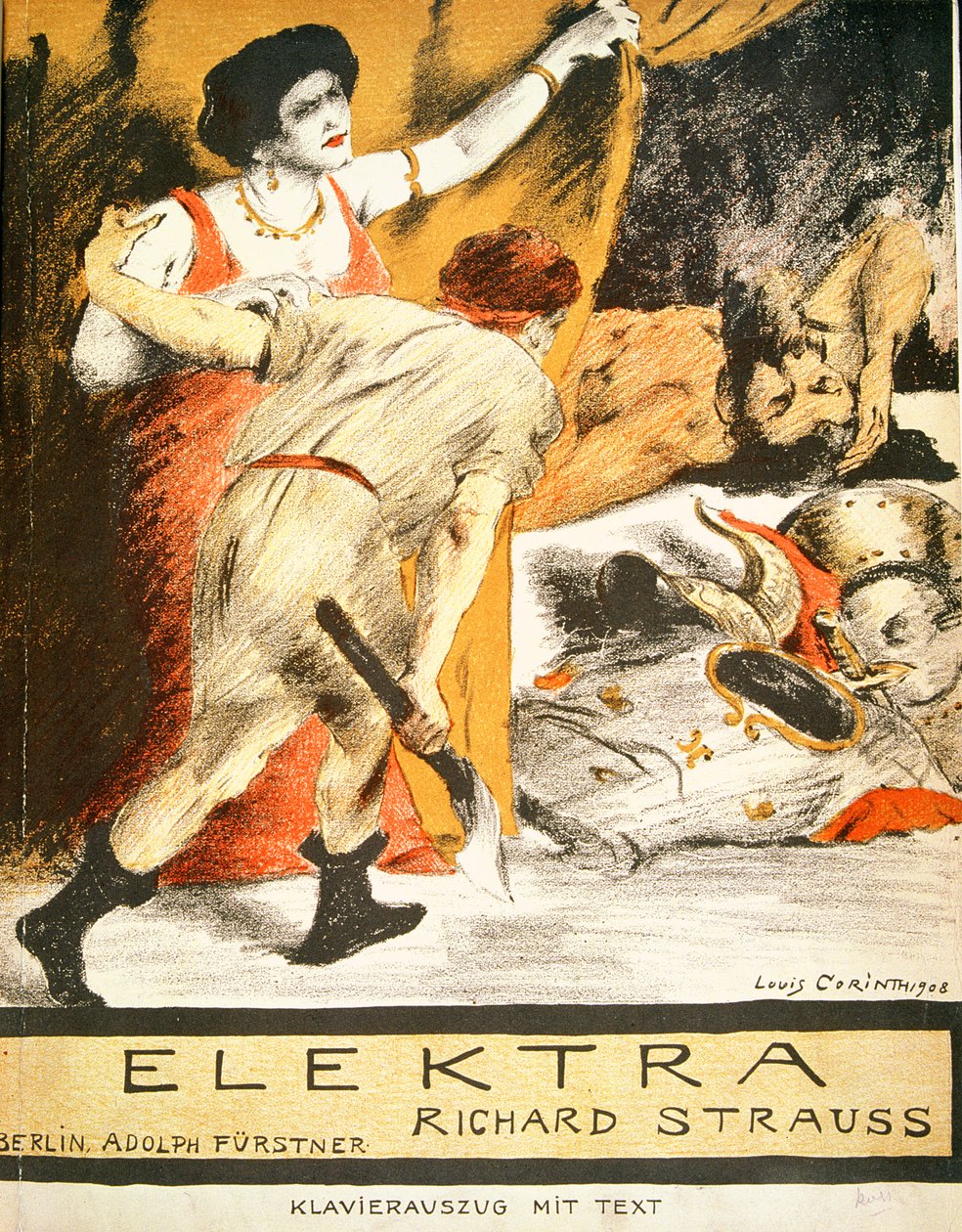 Frontyspis do partytury fortepianowej „Elektry” Richarda Straussa (1864-1949) 1908 (litografia kolorowa) autorstwa Lovis Corinth