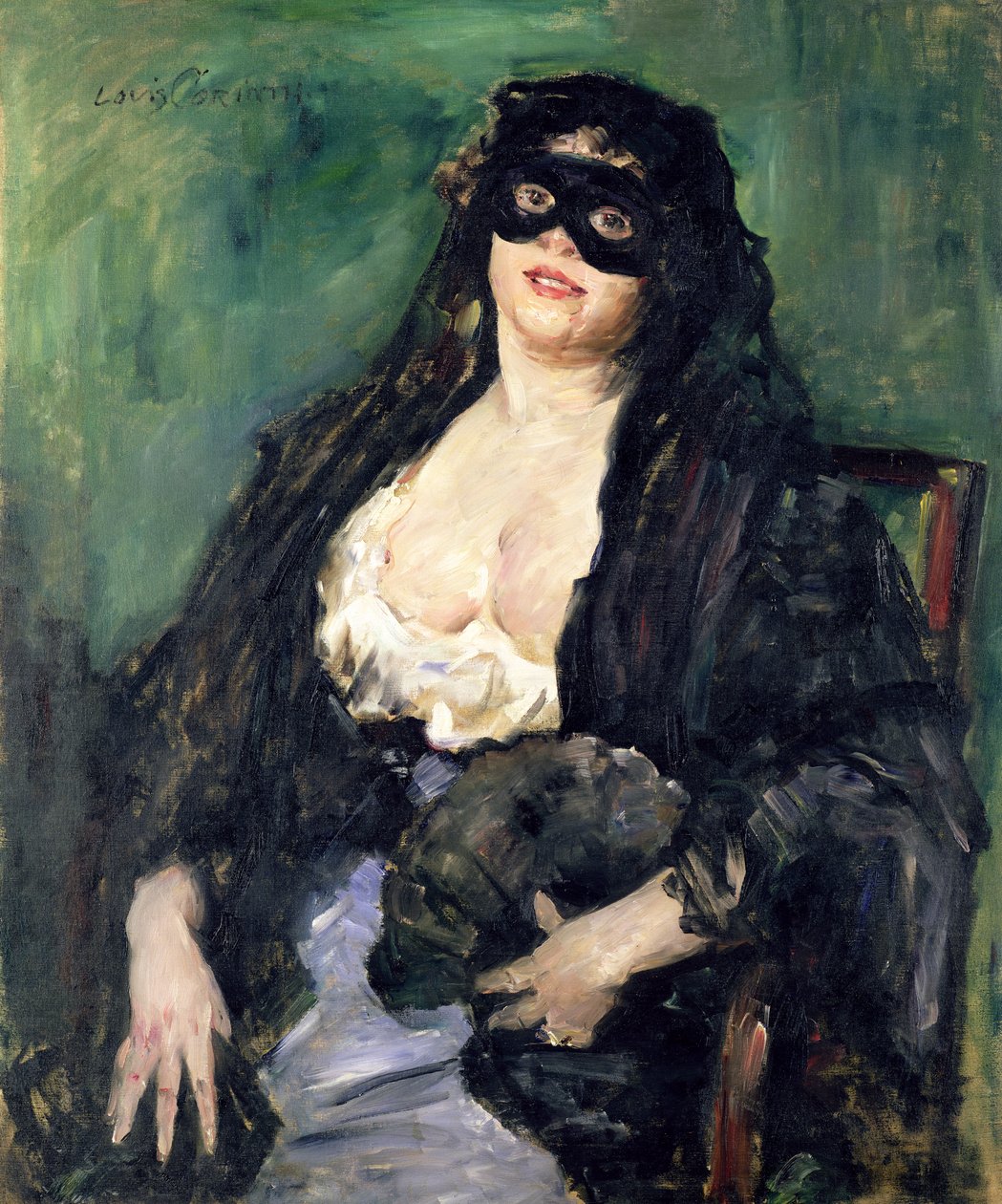 Czarna Maska (olej na płótnie) autorstwa Lovis  Corinth