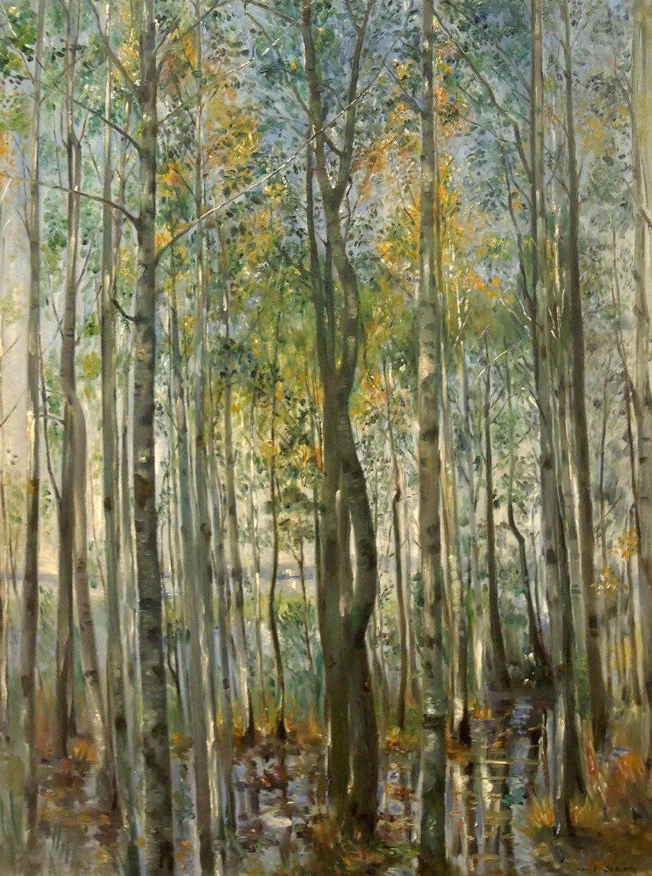 Las. Powódź na jeziorze Starnberg autorstwa Lovis Corinth