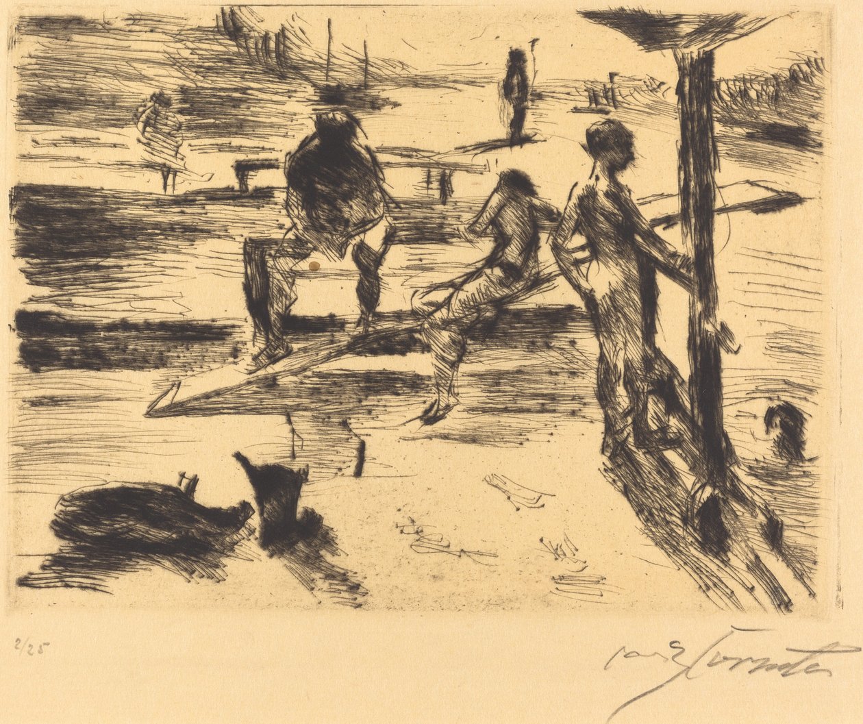 Badeanstalt (kąpielisko) autorstwa Lovis Corinth