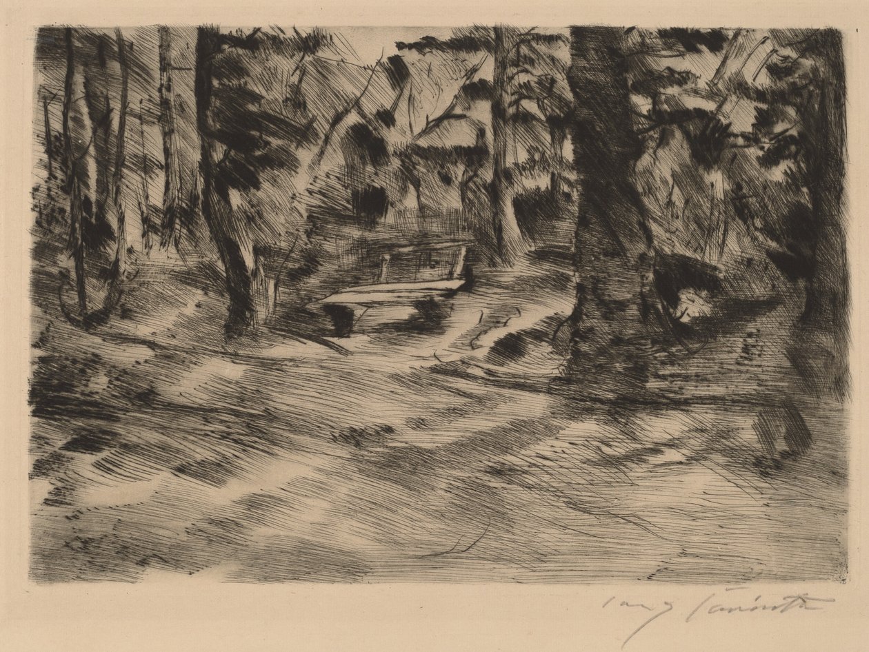 Bank im Walde II Ławka w lesie II, 1917. autorstwa Lovis Corinth
