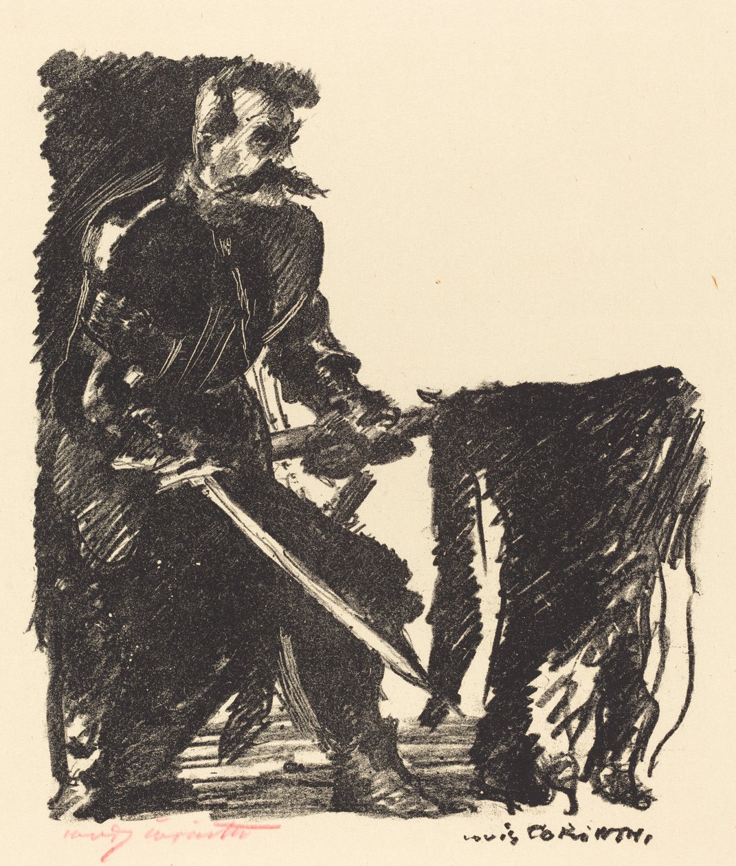 okaziciel sztandaru (standardowy okaziciel) autorstwa Lovis Corinth