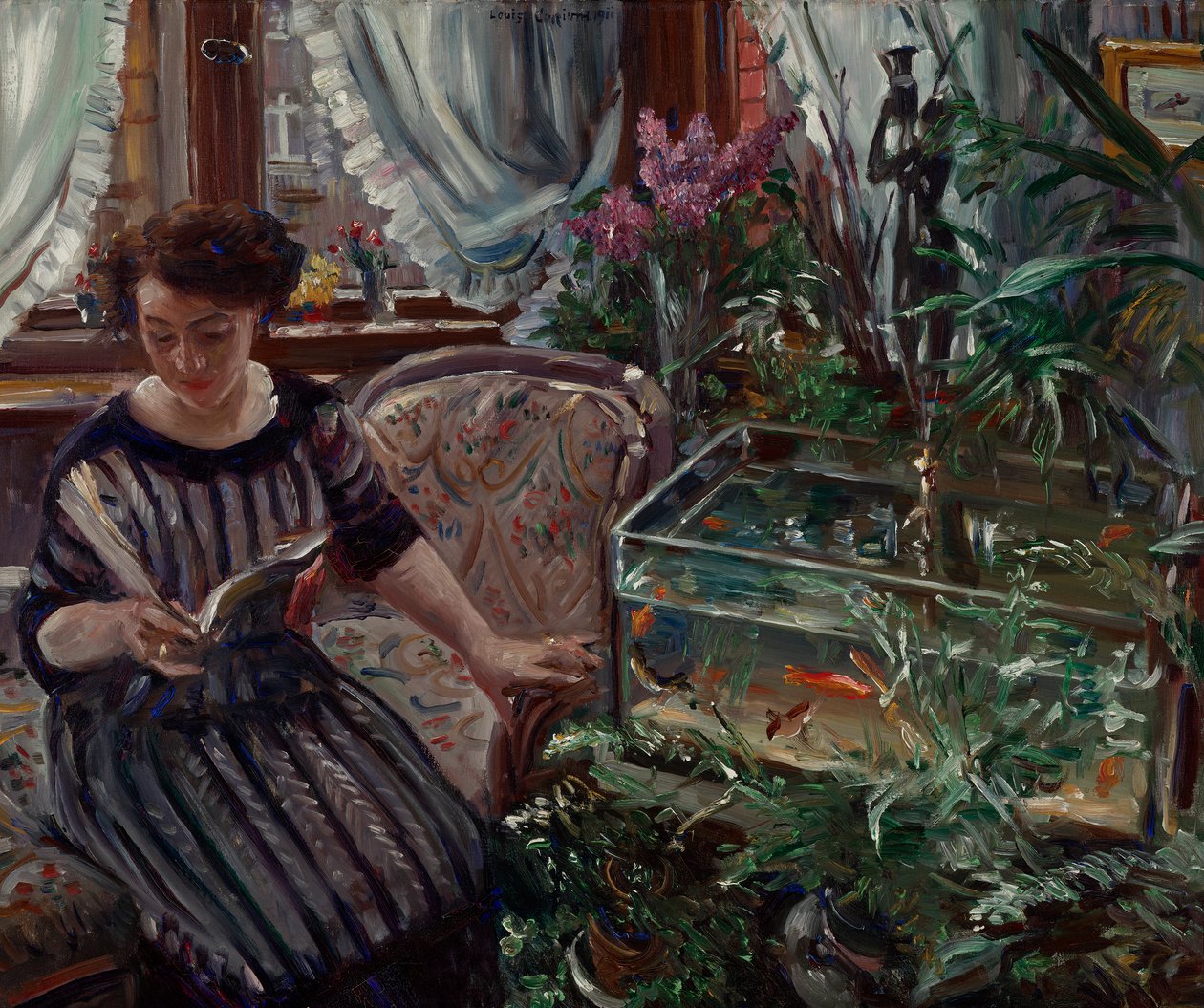 Dame am Goldfischbassin autorstwa Lovis Corinth