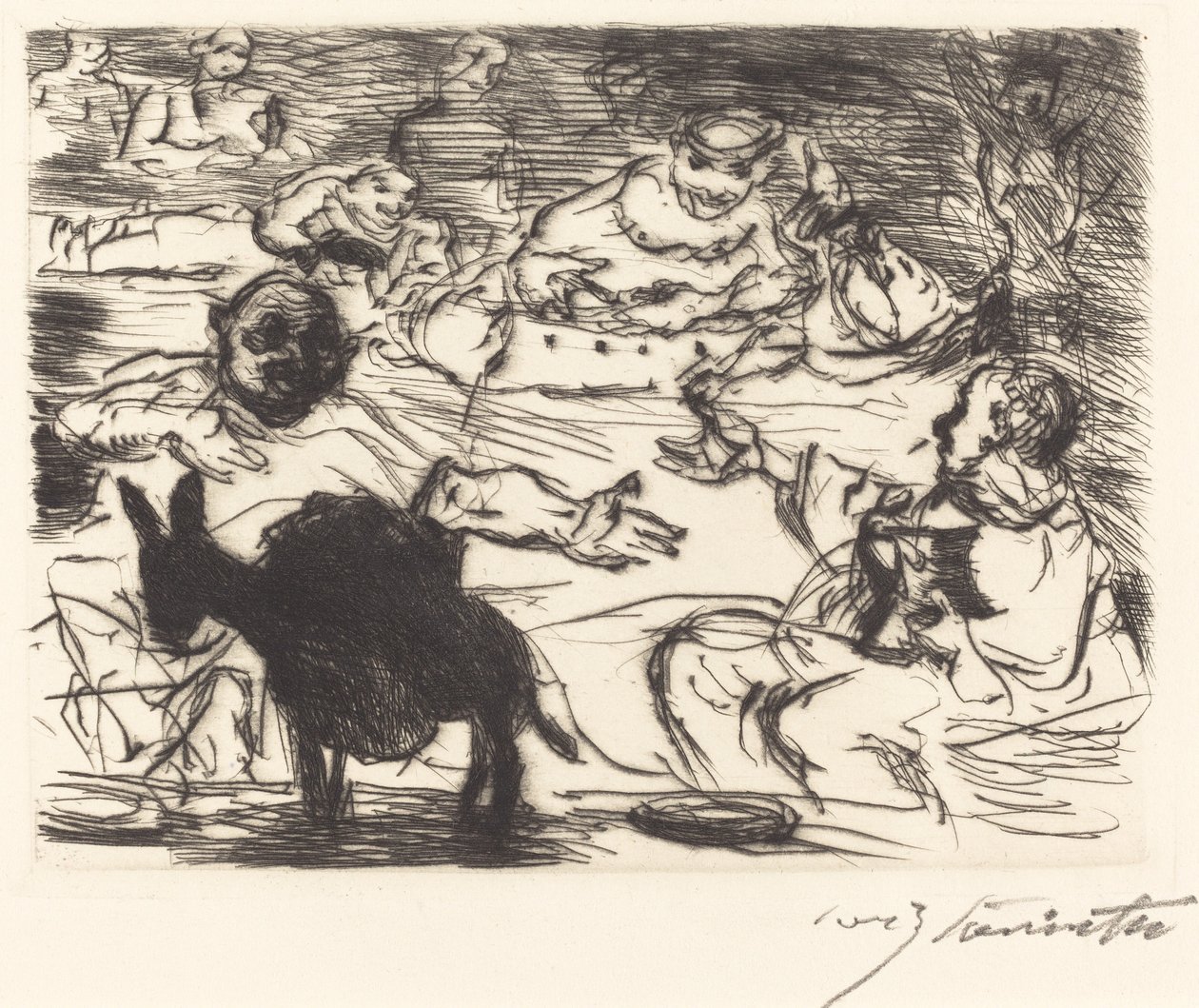 Gastmahl z Trimalchio: pl. V (Uczta z Trimalchio: pl. V) autorstwa Lovis Corinth