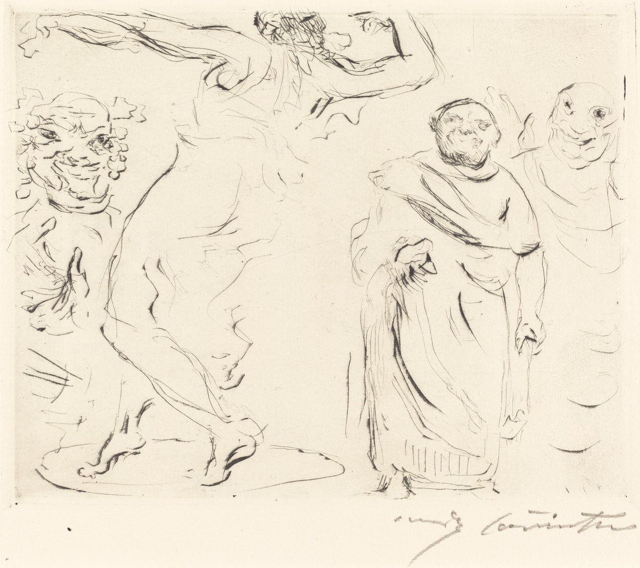 Gastmahl z Trimalchio: pl. XI (Uczta z Trimalchio: pl. XI) autorstwa Lovis Corinth