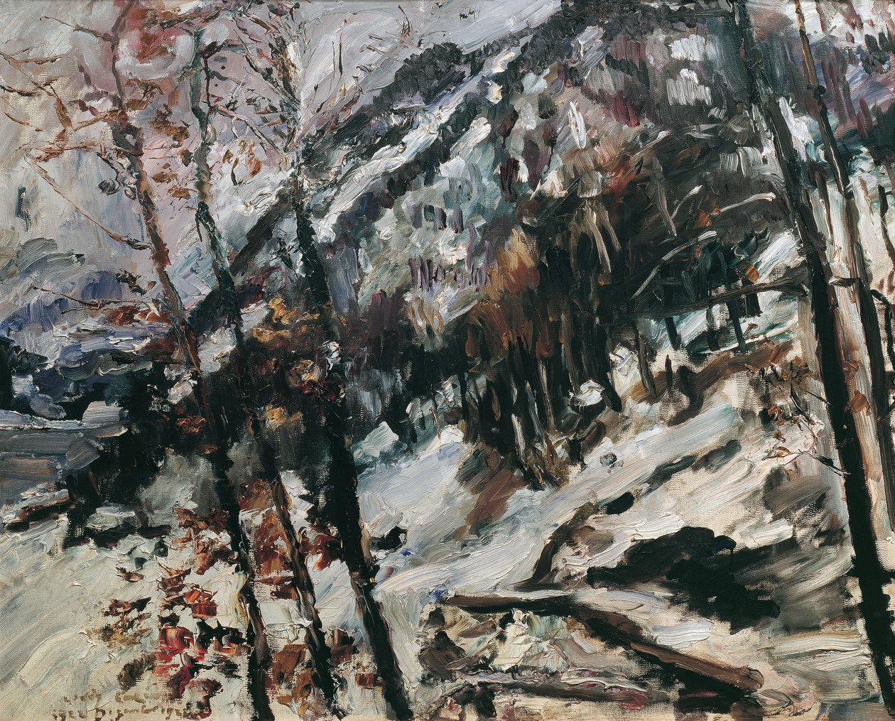 Herzogstand w Walchensee w śniegu autorstwa Lovis Corinth