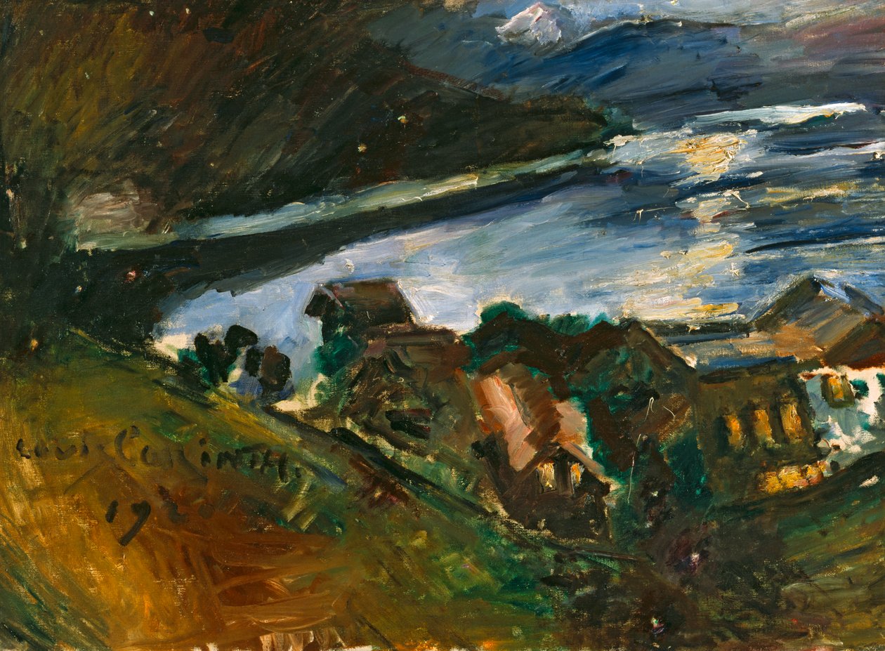 Jezioro Walchensee w blasku księżyca autorstwa Lovis Corinth