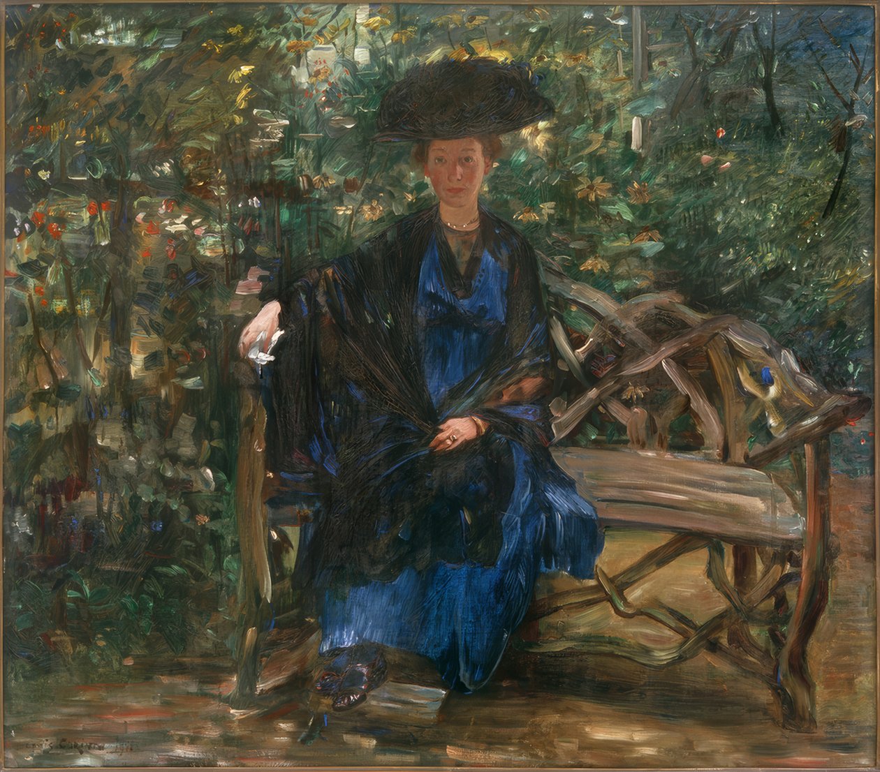 Jeszcze Kaumann na ławce ogrodowej autorstwa Lovis Corinth