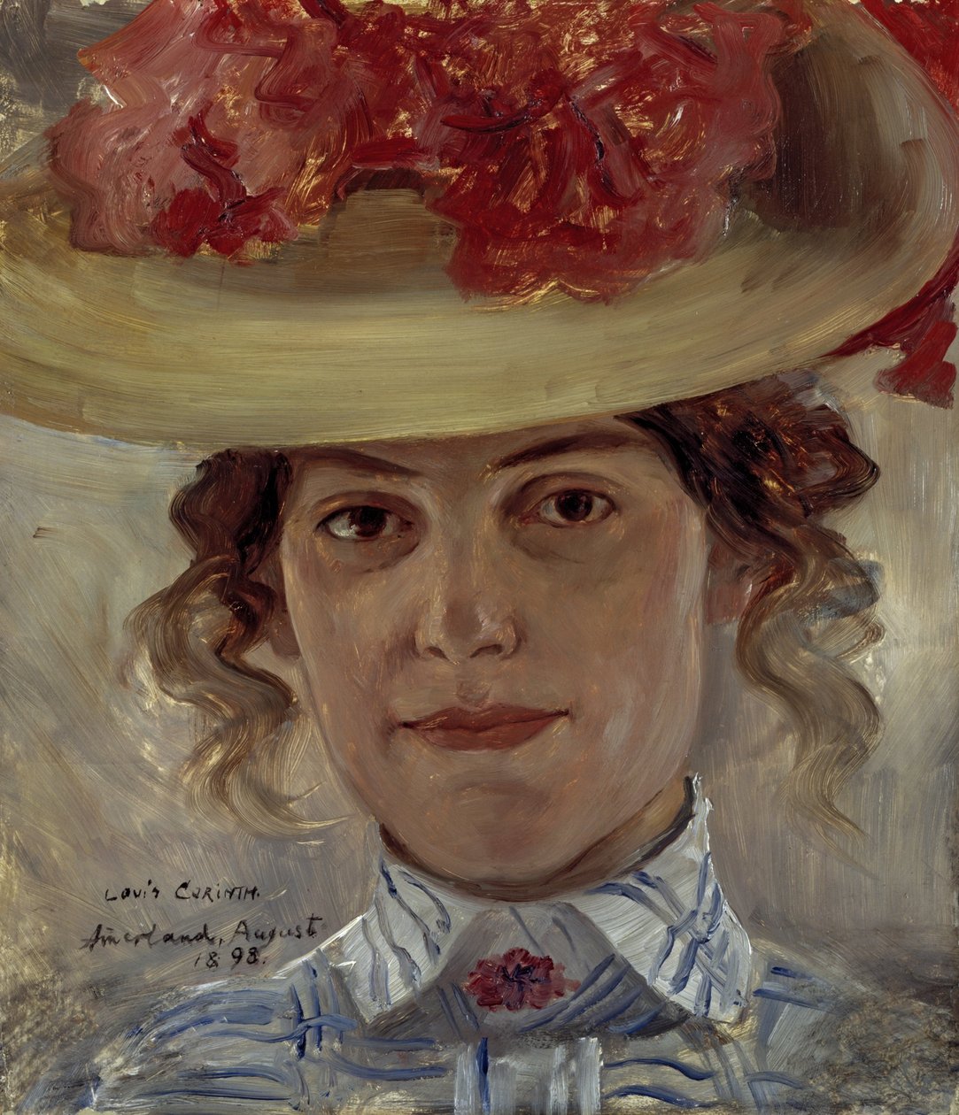 Pani Halbe w słomkowym kapeluszu autorstwa Lovis Corinth