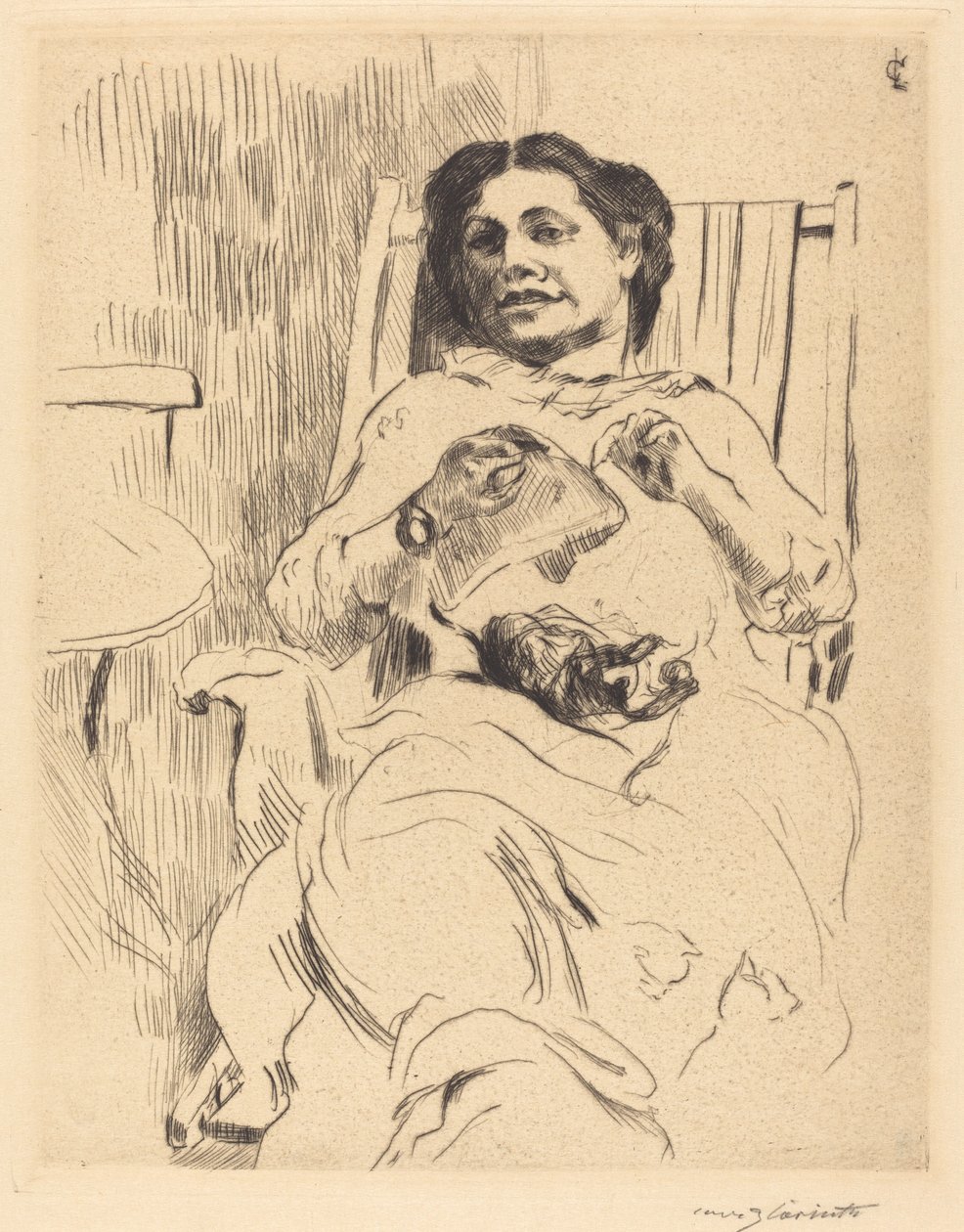 Kobieta z robótkami ręcznymi, 1912. autorstwa Lovis Corinth