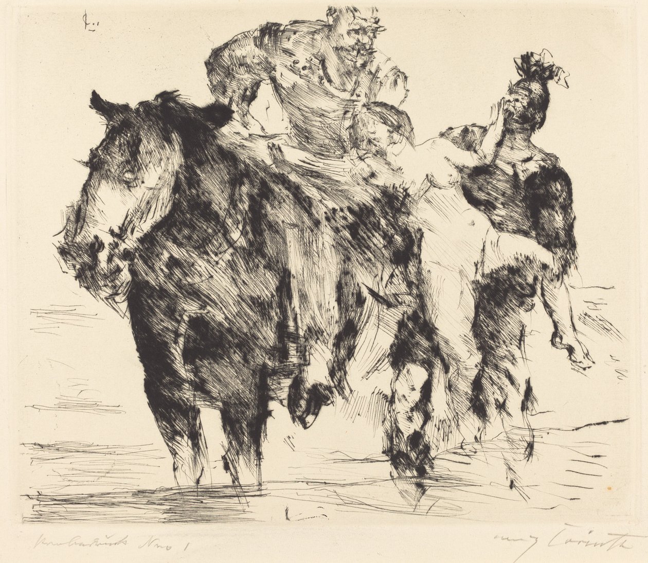 kobieta rabuś (gwałt) autorstwa Lovis Corinth