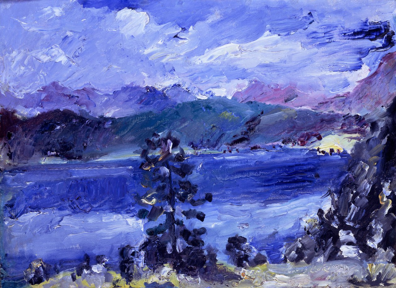 Jezioro Walchen z modrzewiem autorstwa Lovis Corinth
