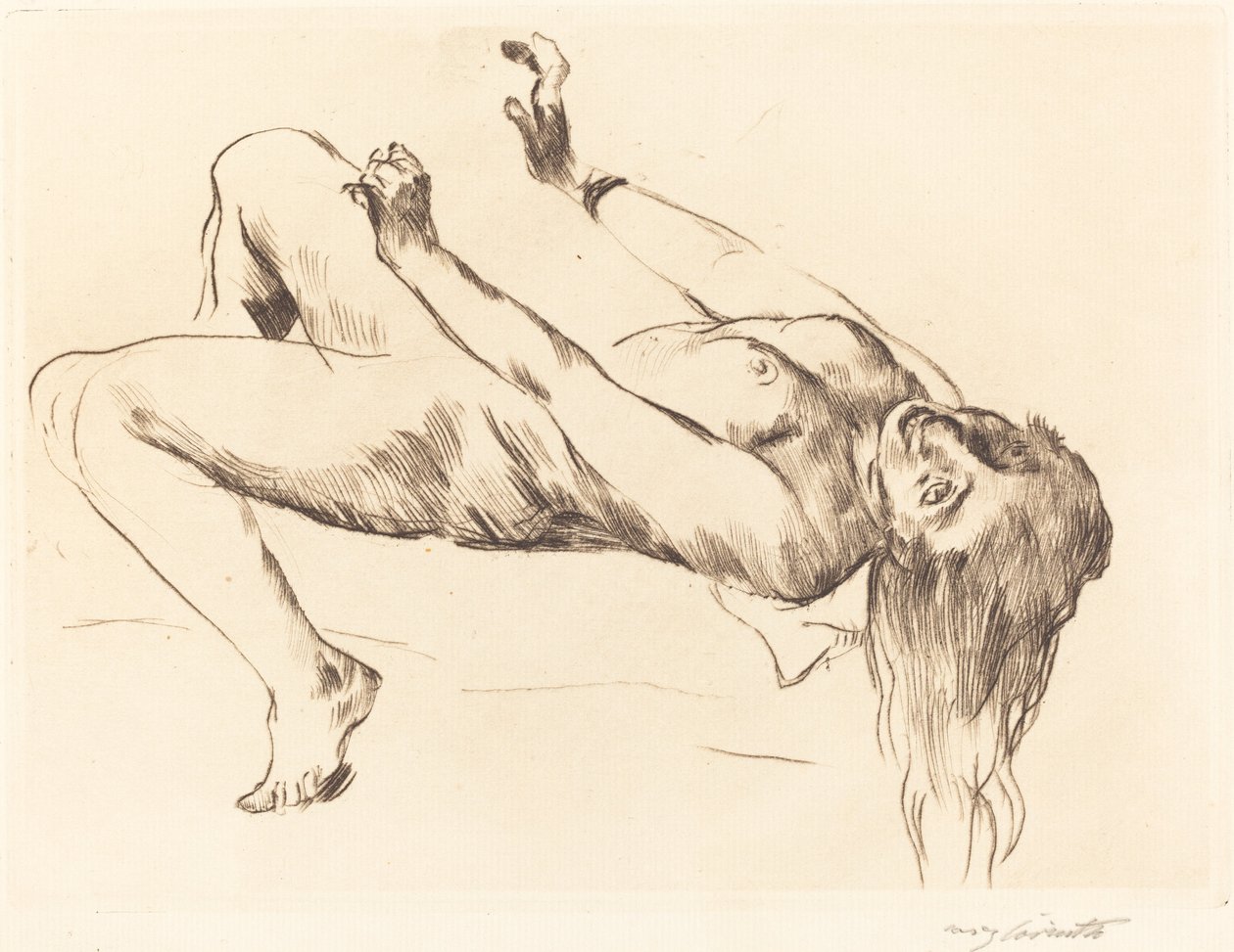 Leżąca kobieta nago.Studium dla Józefa i Potyfara leżącej kobiety..., 1915. autorstwa Lovis Corinth