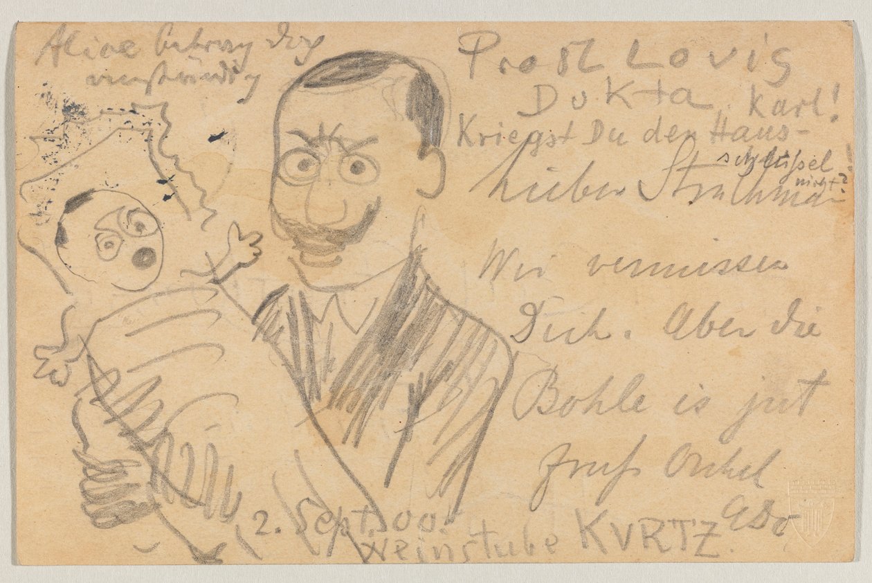 Lovis Corinth do Carla Strathmanna: pocztówka autorstwa Lovis Corinth