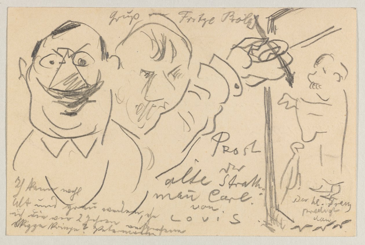 Lovis Corinth do Carla Strathmanna: pocztówka, data stempla pocztowego 10 sierpnia 1904 autorstwa Lovis Corinth