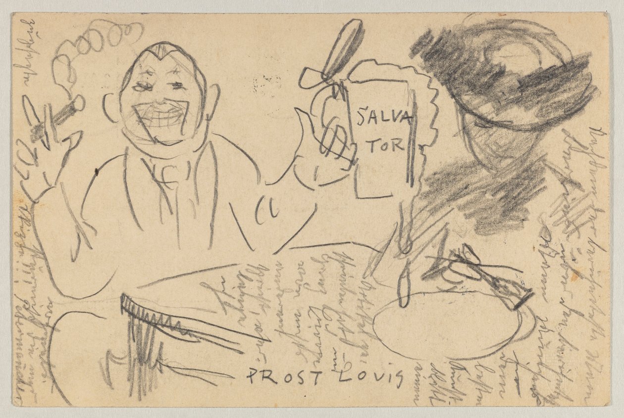 Lovis Corinth do Carla Strathmanna: pocztówka, data stempla pocztowego 13 marca 1903 autorstwa Lovis Corinth