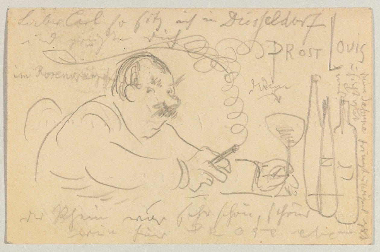 Lovis Corinth do Carla Strathmanna: pocztówka, data stempla pocztowego 13 września 1907 autorstwa Lovis Corinth