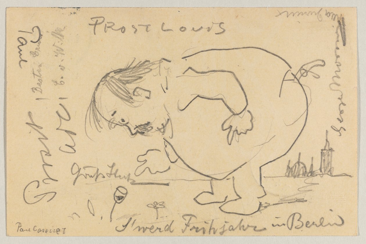 Lovis Corinth do Carla Strathmanna: pocztówka, data stempla pocztowego 1 kwietnia 1908 autorstwa Lovis Corinth