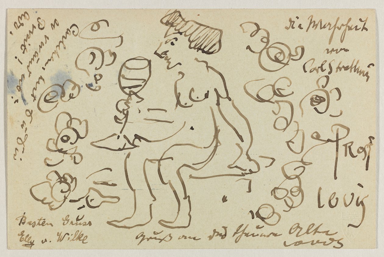 Lovis Corinth do Carla Strathmanna: pocztówka, data stempla pocztowego 8 marca 1906 autorstwa Lovis Corinth