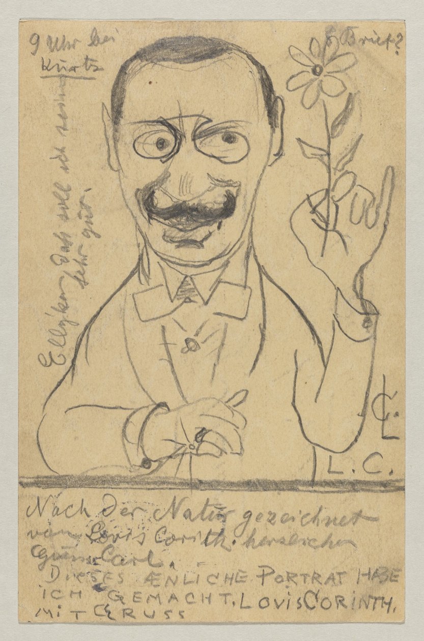 Lovis Corinth do panny Elly Franke: pocztówka, data stempla pocztowego 28 sierpnia 1897 r. autorstwa Lovis Corinth
