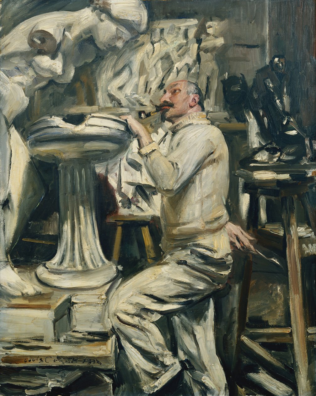 Portret rzeźbiarza Nikolausa Friedrichsa; Portret rzeźbiarza Nikolausa Friedrichsa, 1912 autorstwa Lovis Corinth