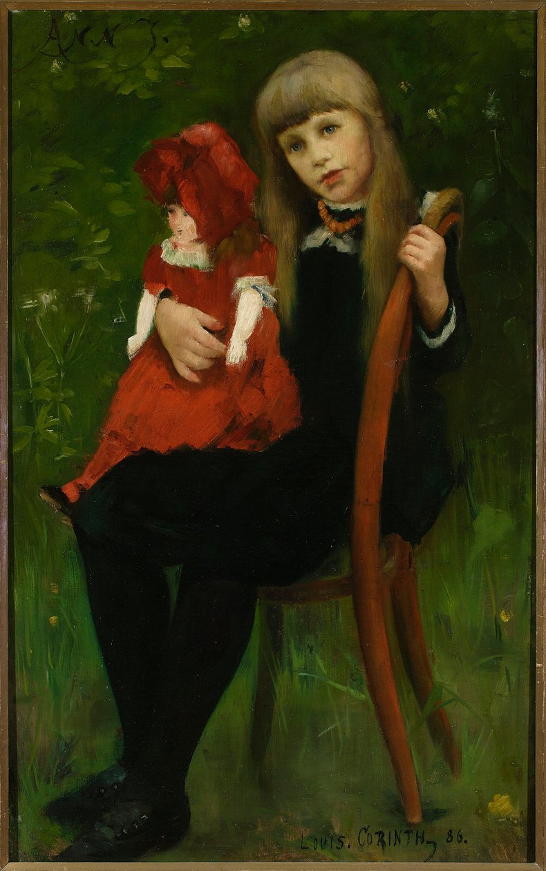Portret Anny Schaumburg z lalką autorstwa Lovis Corinth
