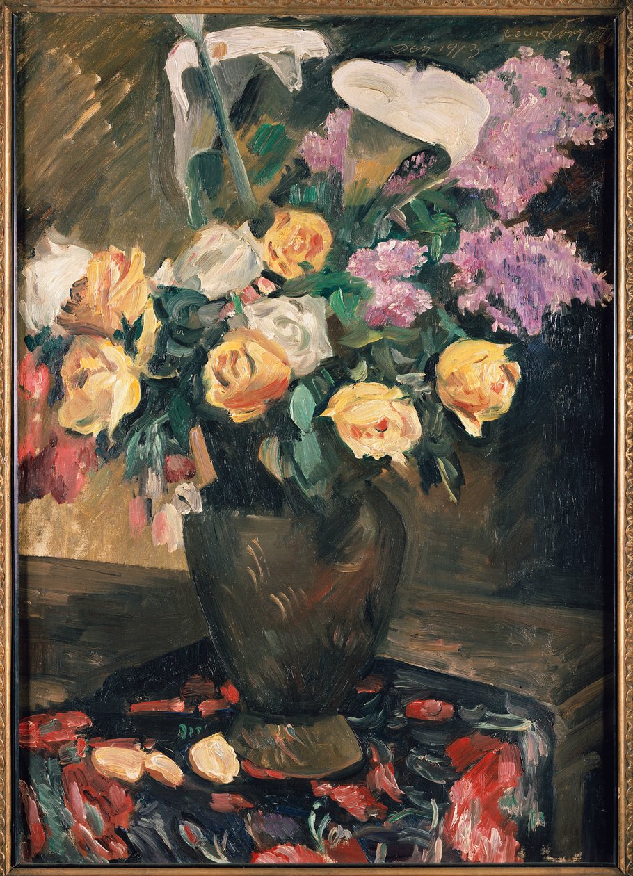 Róże, bzy i lilie, 1913 autorstwa Lovis Corinth