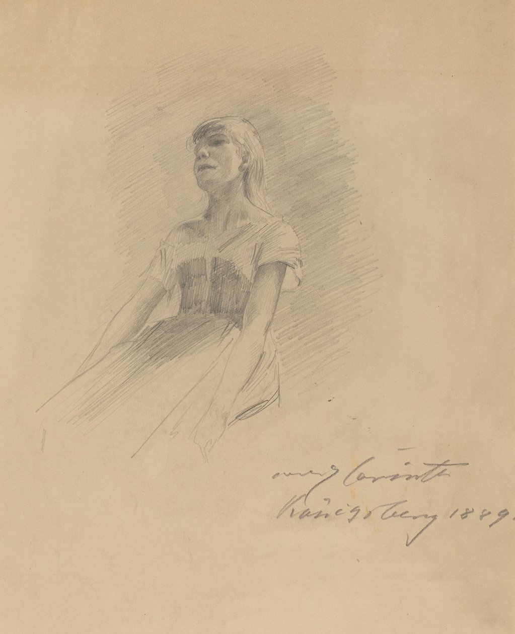 Siedząca młoda kobieta [recto], 1889. autorstwa Lovis Corinth