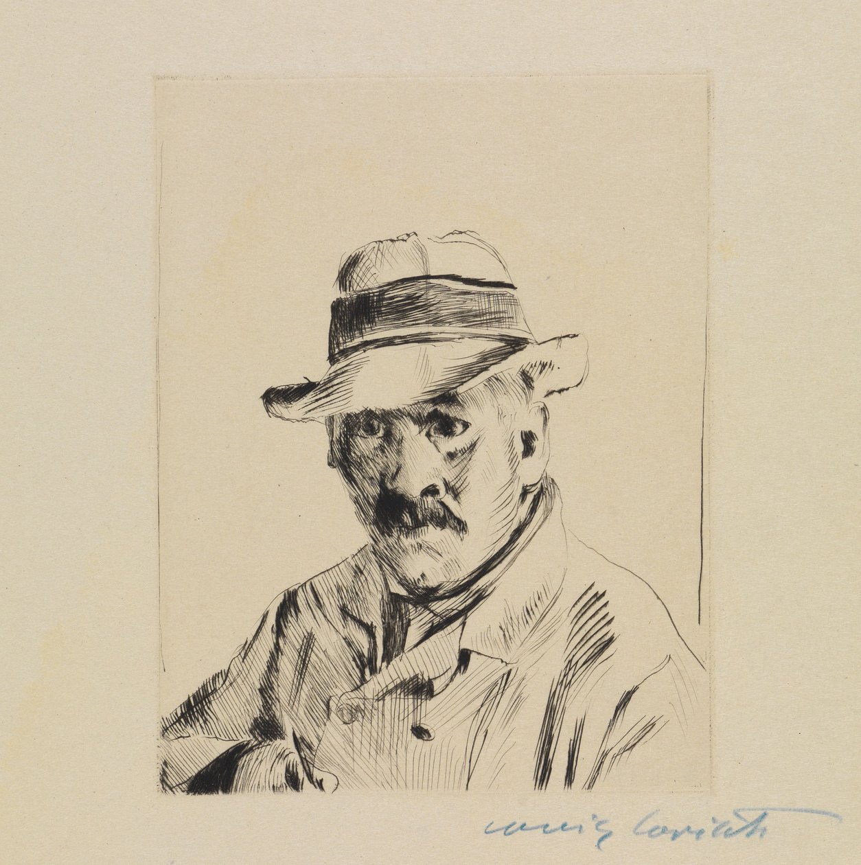Autoportret w słomkowym kapeluszu autorstwa Lovis Corinth