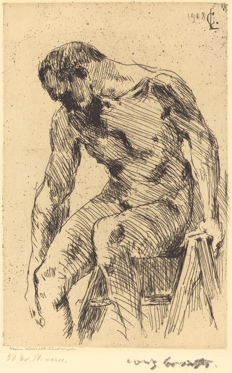 Siedzący mężczyzna nago autorstwa Lovis Corinth