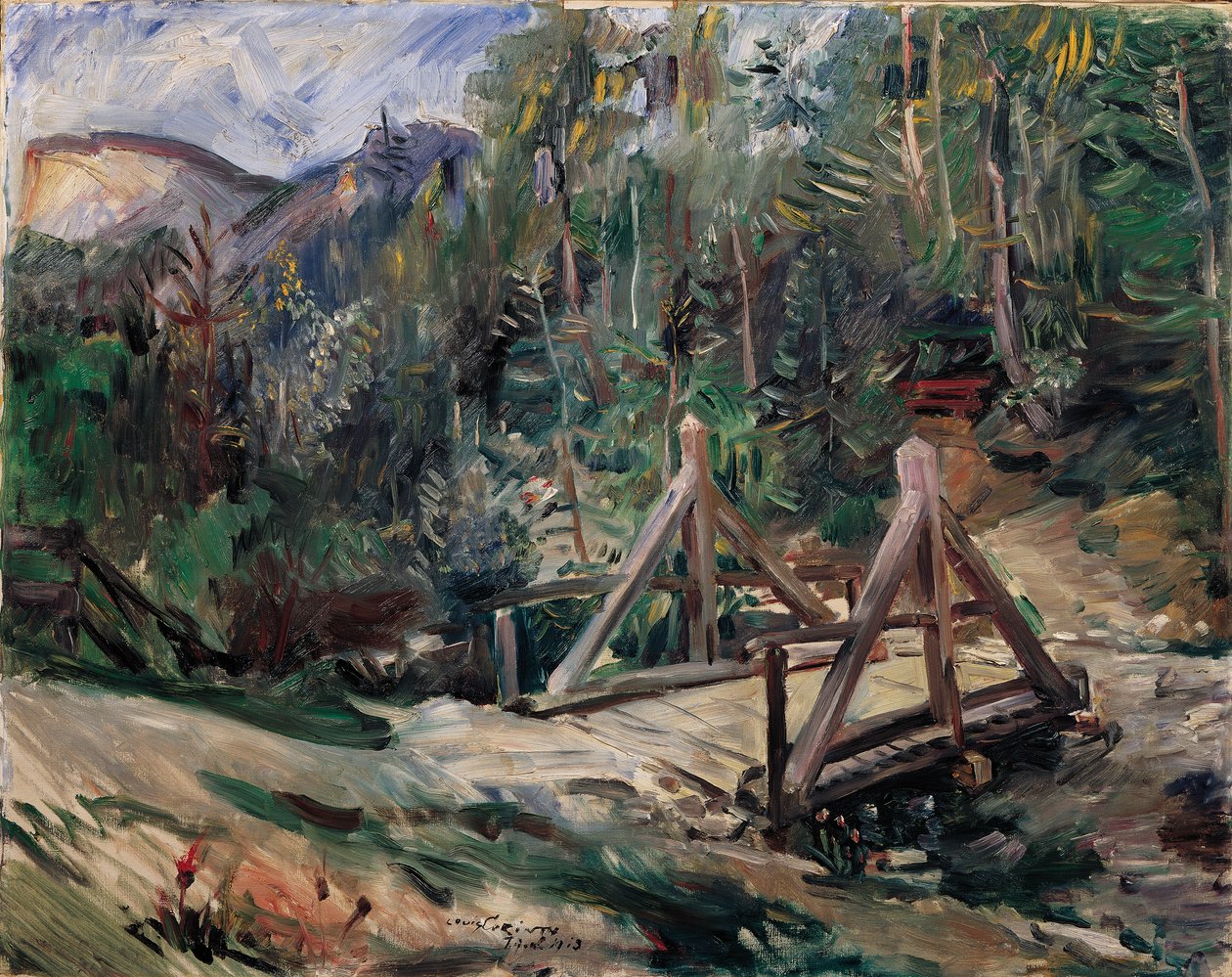 Tyrolski krajobraz z mostem autorstwa Lovis Corinth